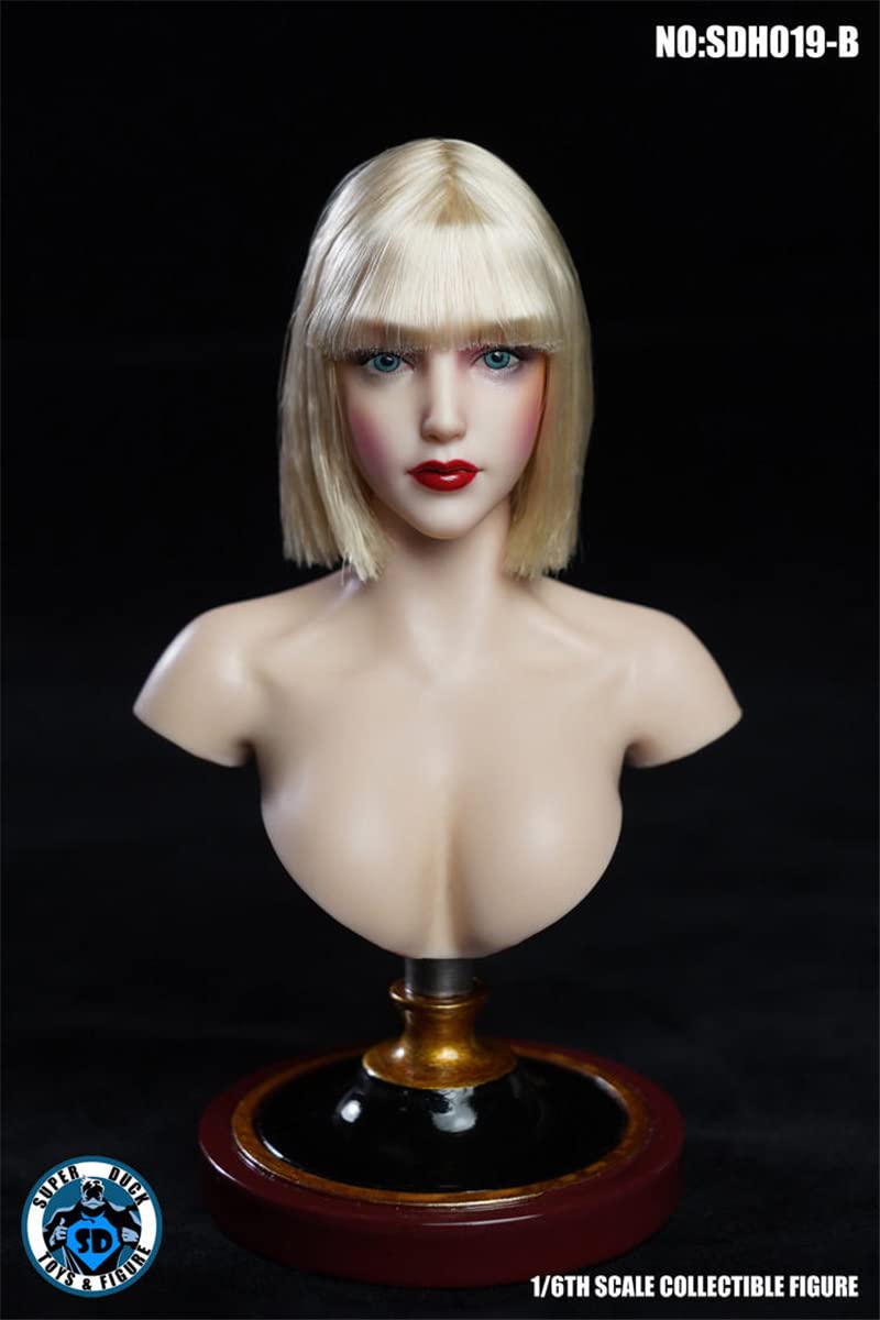 YSBRING SUPER DUCK SDH019B 1/6 Scale Female Head Hair Transplant Beauty Head Sculpt for 12 Inch Collectible Action Figure Body