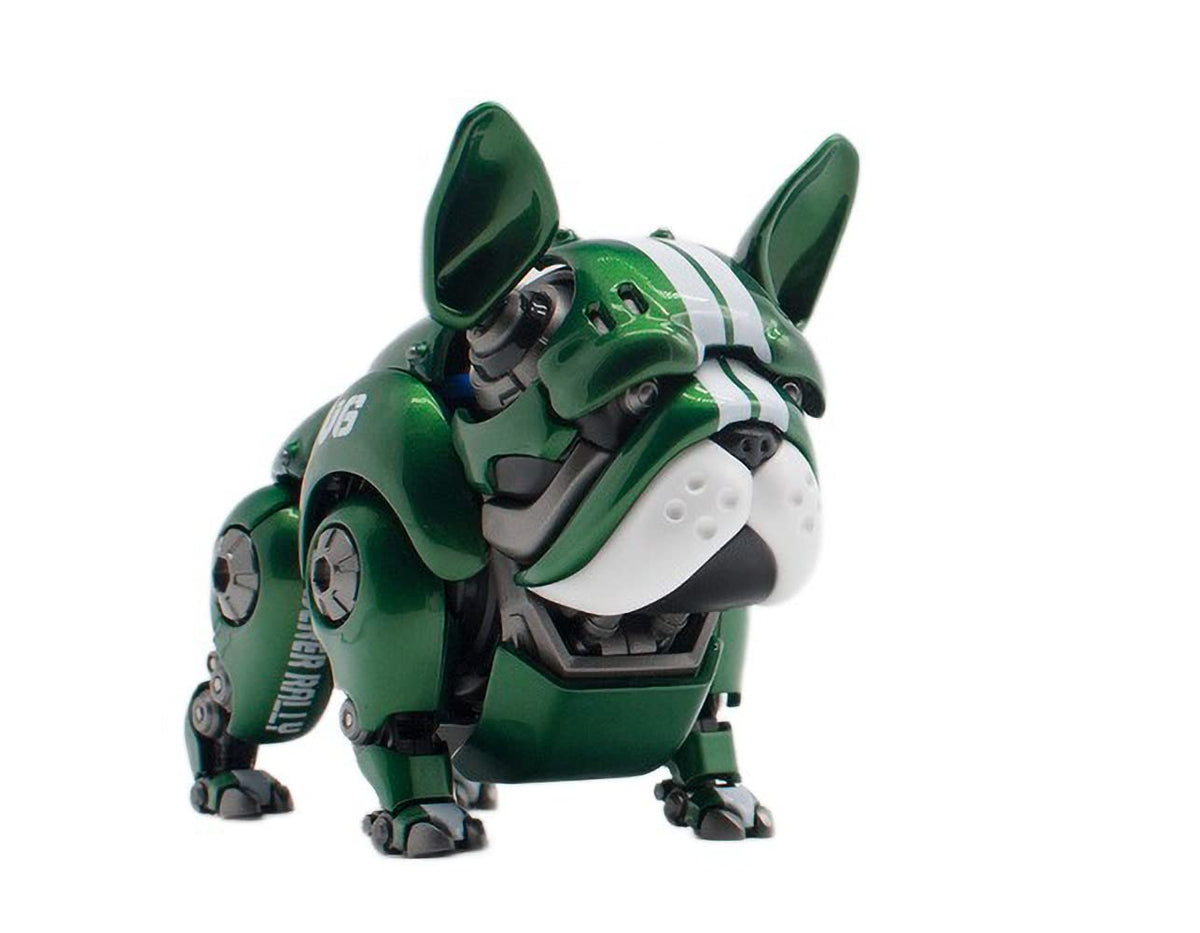 YSBRING HWJ RAMBLER Cute Pet Creative Robot Bulldog Mechanical Beast Animal Ornament (Green, Initial machine)