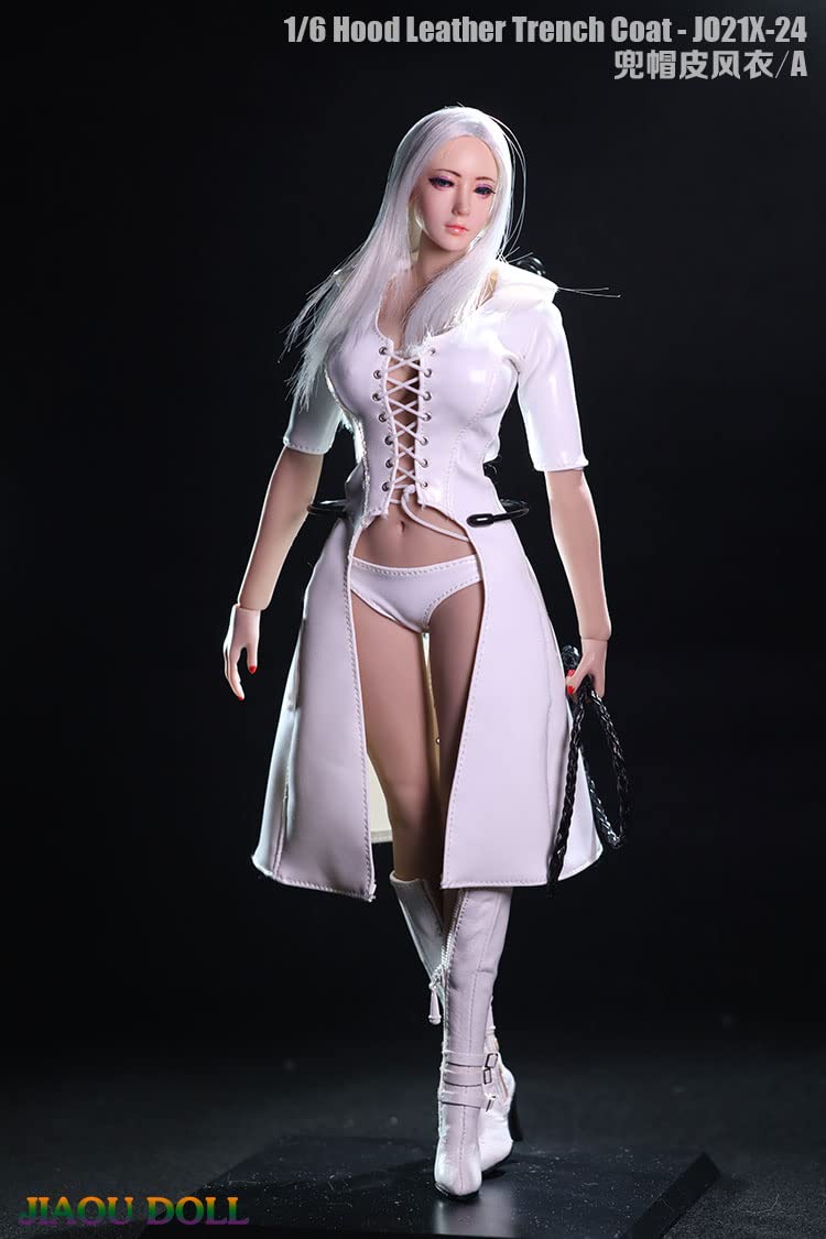 i8 TOYS 1/6 scale female accessories clothes Hooded leather windbreaker for 12 inch women collectible action figure White