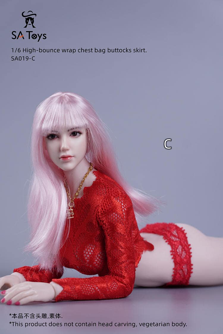 SA Toys SA019 1/6 scale female Elastic Breast wrapping Sheath dress for 12 inch phicen sexy women body doll collectable action figure C