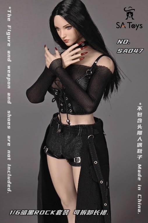 SA Toys SA047 1/6 scale female accessories dress Dark ROCK Set Detachable long skirt for 12 inch woman action figure