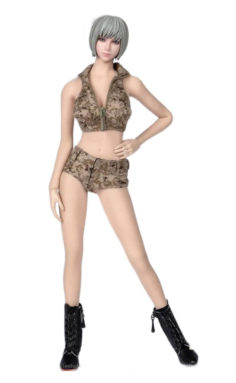 YSBRING ToysCentre TCT-023B 1/6 Scale Doll Clothes Camouflage Vest Shorts Suit for 12 Inch Female Soldier Action Figure