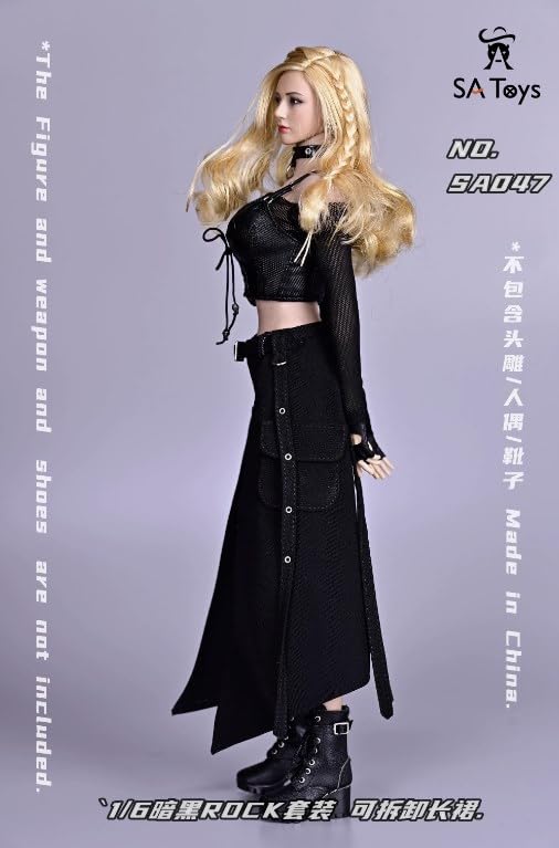 SA Toys SA047 1/6 scale female accessories dress Dark ROCK Set Detachable long skirt for 12 inch woman action figure