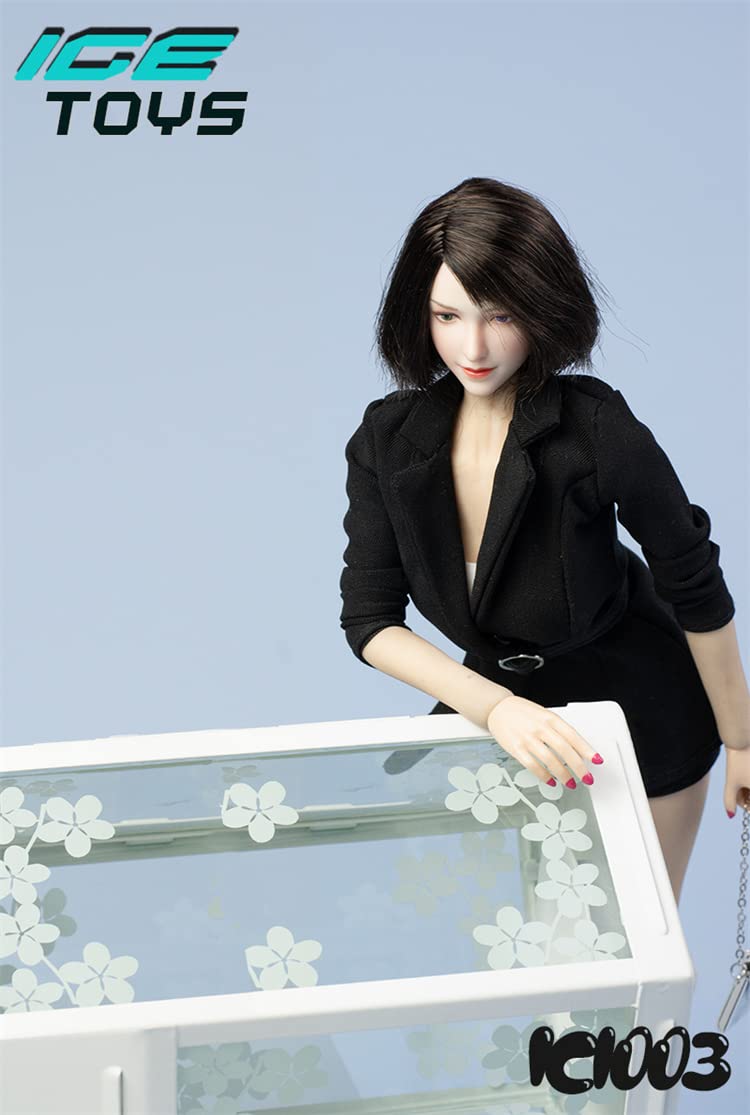 YSBRING ICE TOYS IC1003 1/6 Scale Female Black Casual Business Suit Top+Shorts for 12 Inch Female Collectible Action Figure Body