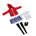 YSBRING Cdtoys cd036D 1/12 Scale Doll Clothes Zippered Hoodies Pleated Skirt Suit for 6 Inch Collectible Female Action FIgure Body