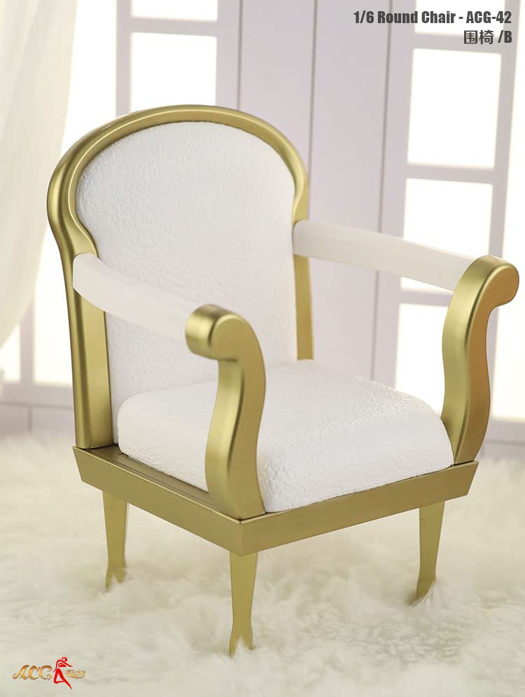 YSBRING ACG-42B 1/6 Scale Armchair Doll Accessories for 12 Inch Collectible Action Figure (White, no figure)