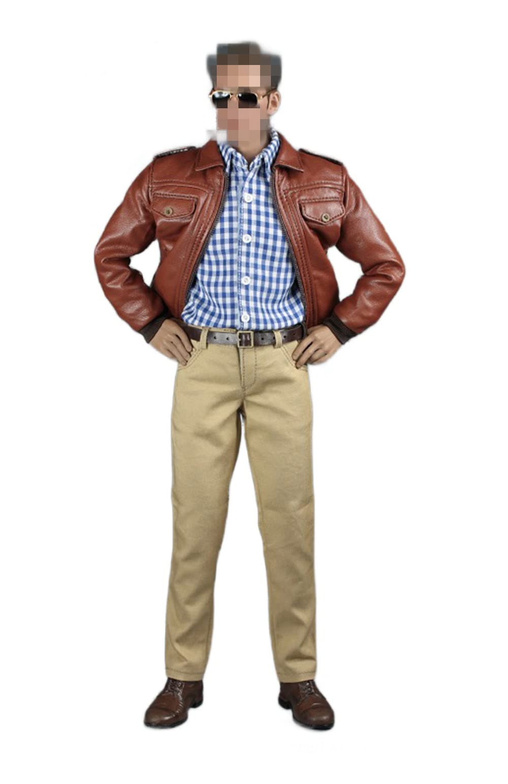 YSBRING VORTOYS V1017 1/6 Scale Super-Flexible Male Seamless Body Retro Leather Jacket Suit 12 Inch Collectible Male Body (body+clothes)