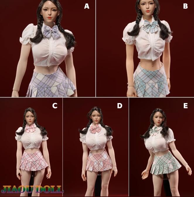 1/6 scale female clothes,bubble sleeve short blouse halter & skirts for 12 inch woman action figure,JIAOU DOLL JO23X-12