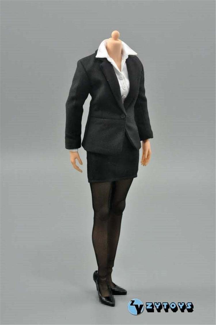 YSBRING ZYTOYS 1/6 Scale Figure Accessories Clothes Women's Black Professional Suit Short Skirt A for 12 Inch Female Body