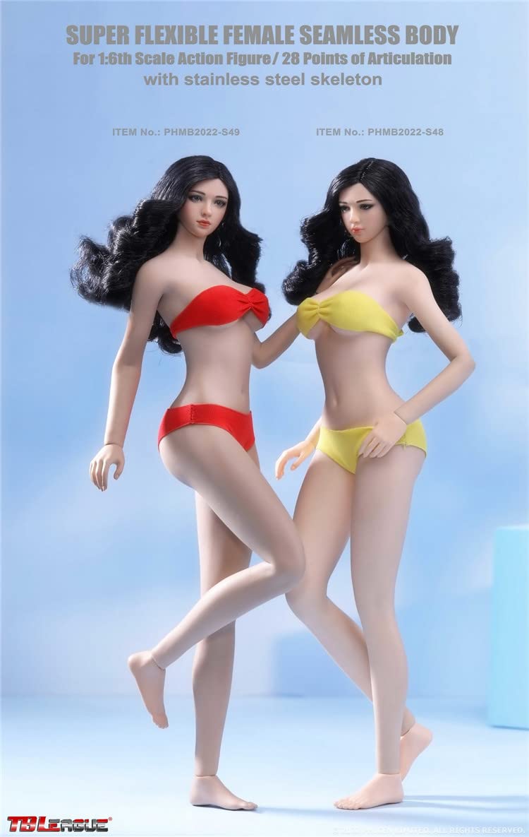 YSBRING TBLeague PHMB2022-S48 1/6 Scale Super Flexible Female Seamless Body 12 Inch Collectible Action Figure Doll (Pale Skin, with head)