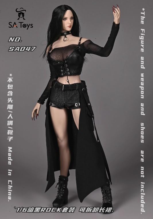 SA Toys SA047 1/6 scale female accessories dress Dark ROCK Set Detachable long skirt for 12 inch woman action figure
