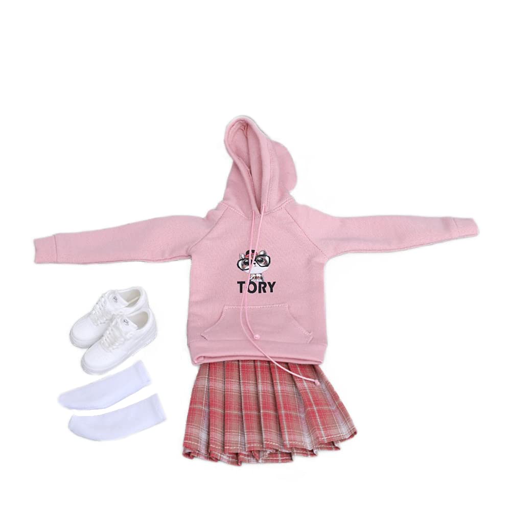 YSBRING Cdtoys CD017E 1/6 Scale Doll Clothes Hoodie Pleated Skirt Suit for 12 Inch Collectible Female Action FIgure Body