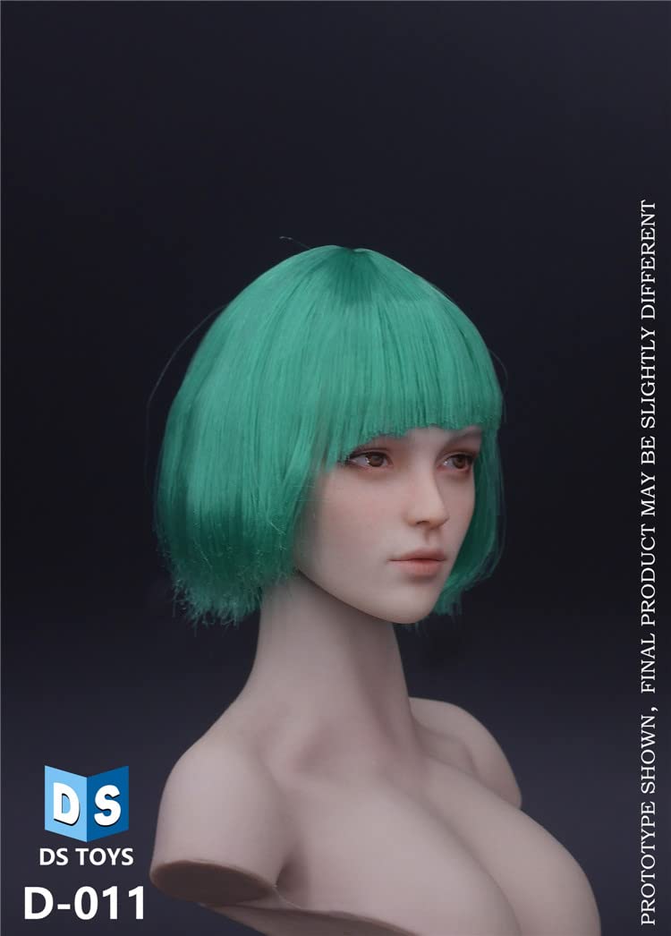 YSBRING DS TOYS D-011 1/6 Scale Cosplay Head Sculpture Figure Accessories for 12 Inch European and American White-skinned Female Body (Green)