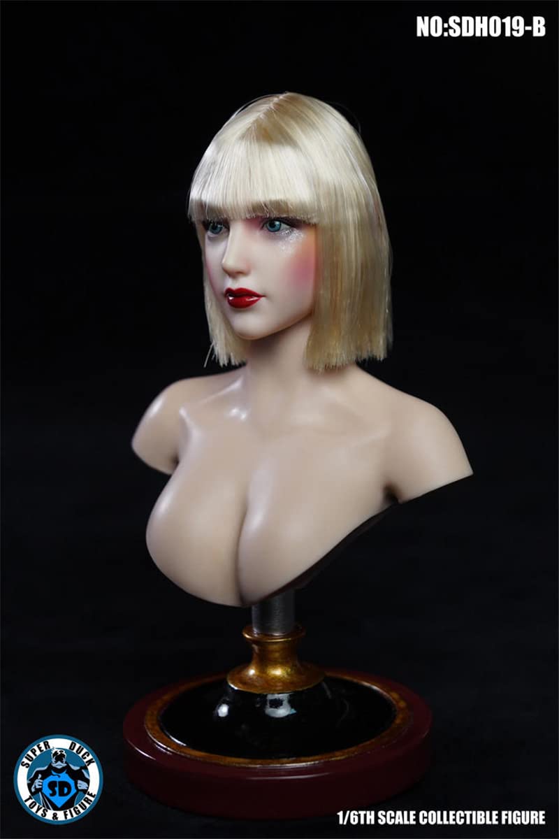 YSBRING SUPER DUCK SDH019B 1/6 Scale Female Head Hair Transplant Beauty Head Sculpt for 12 Inch Collectible Action Figure Body