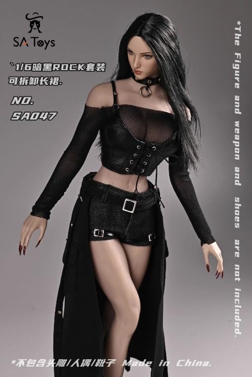 SA Toys SA047 1/6 scale female accessories dress Dark ROCK Set Detachable long skirt for 12 inch woman action figure