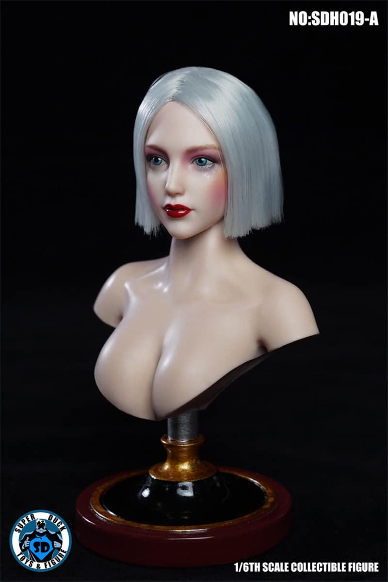 YSBRING SUPER DUCK SDH019A 1/6 Scale Female Head Hair Transplant Beauty Head Carving for 12 Inch Collectible Action Figure Body