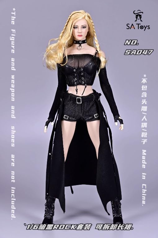 SA Toys SA047 1/6 scale female accessories dress Dark ROCK Set Detachable long skirt for 12 inch woman action figure