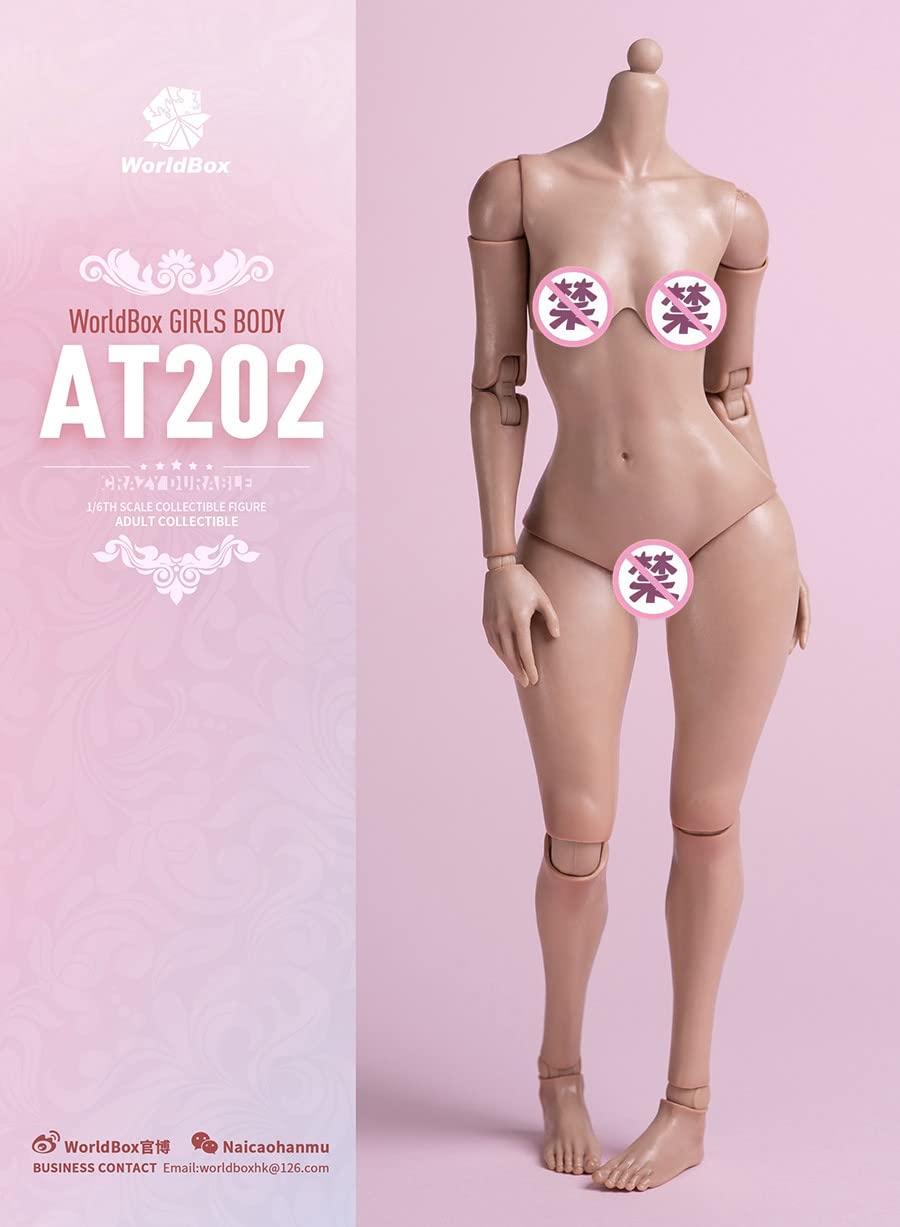 YSBRING worldbox AT202 1/6 Scale Female Seamless Body 12 Inch Collectible Doll Fat Leg Version (Suntan Skin)