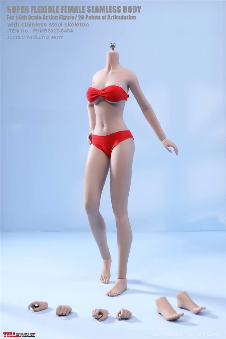 YSBRING TBLeague PHMB2022-S49A 1/6 Scale Super Flexible Female Seamless Body 12 Inch Collectible Action Figure Doll (Wheat Skin, without head)