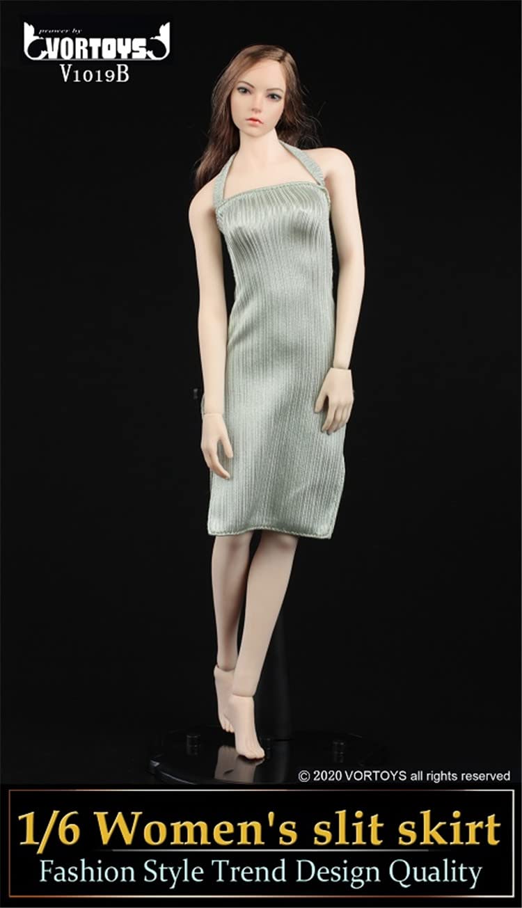 YSBRING VORTOYS V1019B 1/6 Scale Women's Slit Skirt for 12 Inch Female Figure Body (Green)
