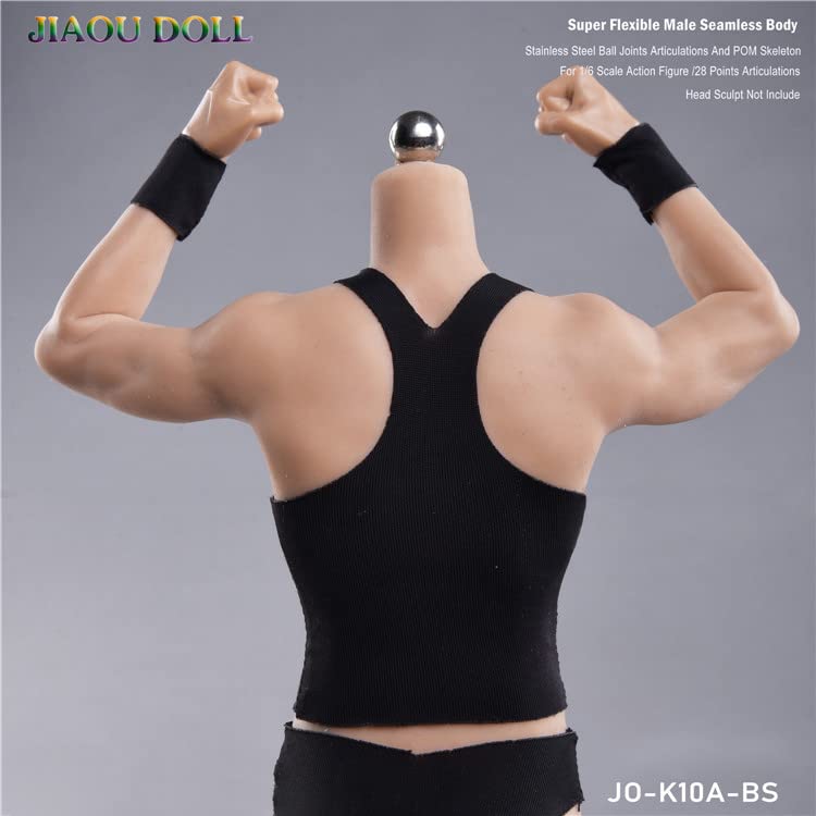 i8 TOYS JIAOU DOLL JOk10A-BS 1/6 Scale Male Seamless Super Flexible Muscular Body for 12 Inch Male Action Doll Arts Drawings Photography (Wheat-colored)