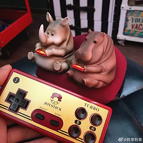 MonaMojiang Lazy animal series cute figurines rhinoceros，15+ & adults