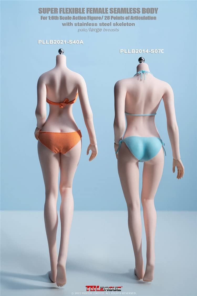 i8 TOYS TBLeague Phicen PLLB2021-S40A 1/6 Scale Phicen Female Seamless pale Body for 12 inch Action Figure attached feet without Head Sculpt