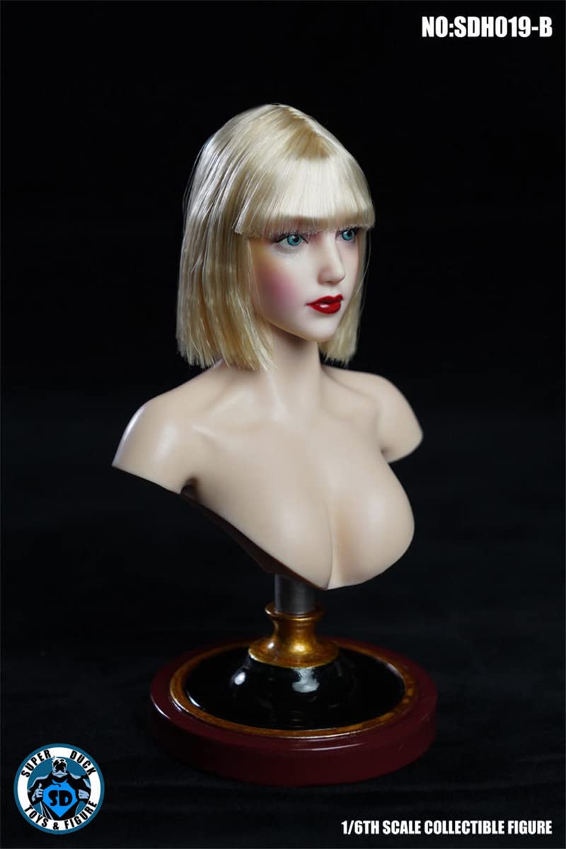 YSBRING SUPER DUCK SDH019B 1/6 Scale Female Head Hair Transplant Beauty Head Sculpt for 12 Inch Collectible Action Figure Body