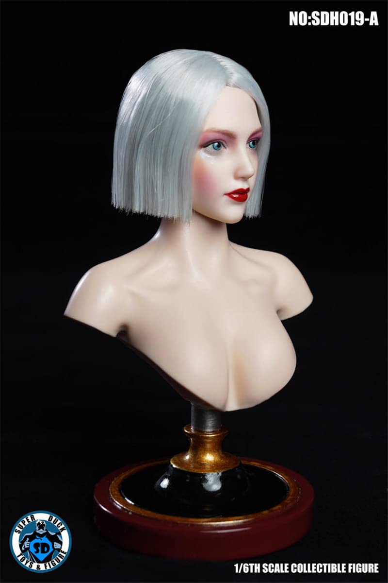 YSBRING SUPER DUCK SDH019A 1/6 Scale Female Head Hair Transplant Beauty Head Carving for 12 Inch Collectible Action Figure Body