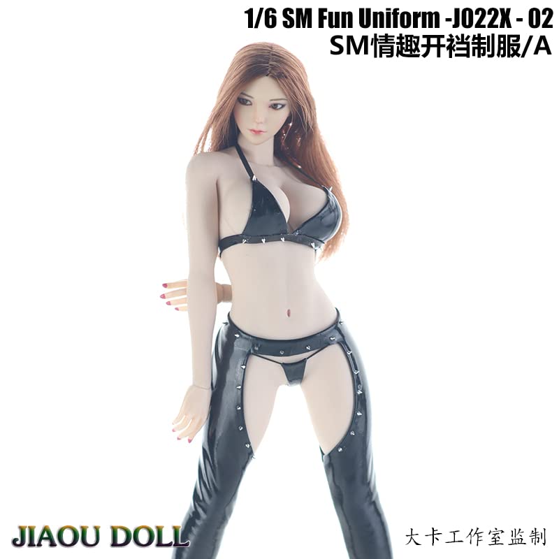 i8 TOYS JIAOU DOLL J022X-02A 1/6 Scale Doll Clothes Sexy SM Fun Uniform Rivet Style for 12 Inch Female Action Figures (Black)