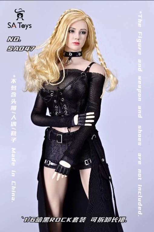SA Toys SA047 1/6 scale female accessories dress Dark ROCK Set Detachable long skirt for 12 inch woman action figure