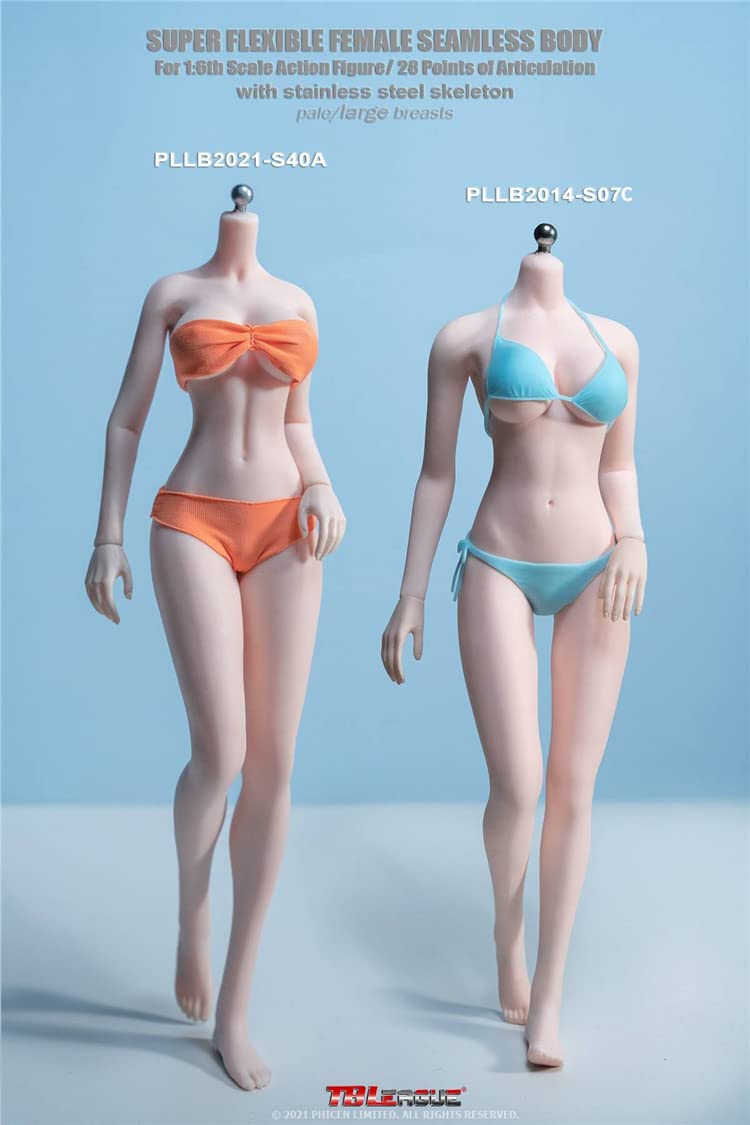 i8 TOYS TBLeague Phicen PLLB2021-S40A 1/6 Scale Phicen Female Seamless pale Body for 12 inch Action Figure attached feet without Head Sculpt