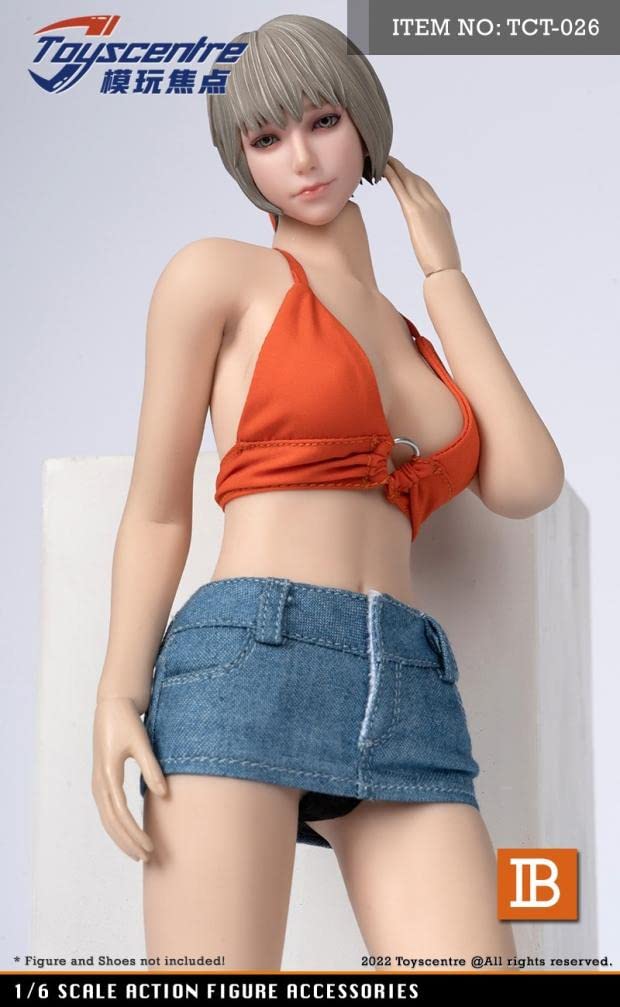 YSBRING ToysCentre TCT-026B 1/6 Scale Female Clothes Set Camisole + Short Skirt + Underpants for 12 Inch Female Action Figure Body (Organge)