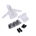 YSBRING Cdtoys cd036B 1/12 Scale Doll Clothes Zippered Hoodies Pleated Skirt Suit for 6 Inch Collectible Female Action FIgure Body