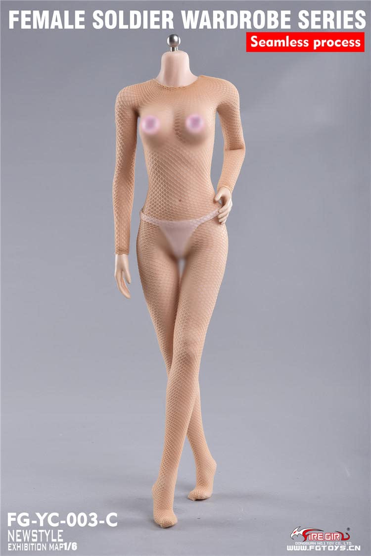 FireGirl Toys FG-YC-003C 1/6 Scale Female Doll Stockings for 12 Inch Female Action Figures Seamless Mesh Socks, Fit for Most Body TBLeague Phicen