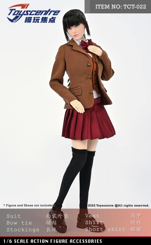 YSBRING Toyscentre TCT-022A 1/6 Scale Women's Suit Skirt Set for 12 Inch Female Soldier Action Figure (Red)