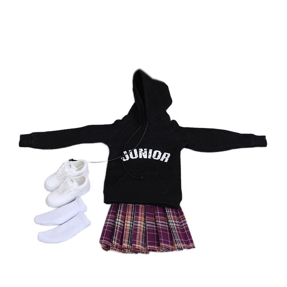YSBRING Cdtoys CD017F 1/6 Scale Doll Clothes Hoodie Pleated Skirt Suit for 12 Inch Collectible Female Action FIgure Body
