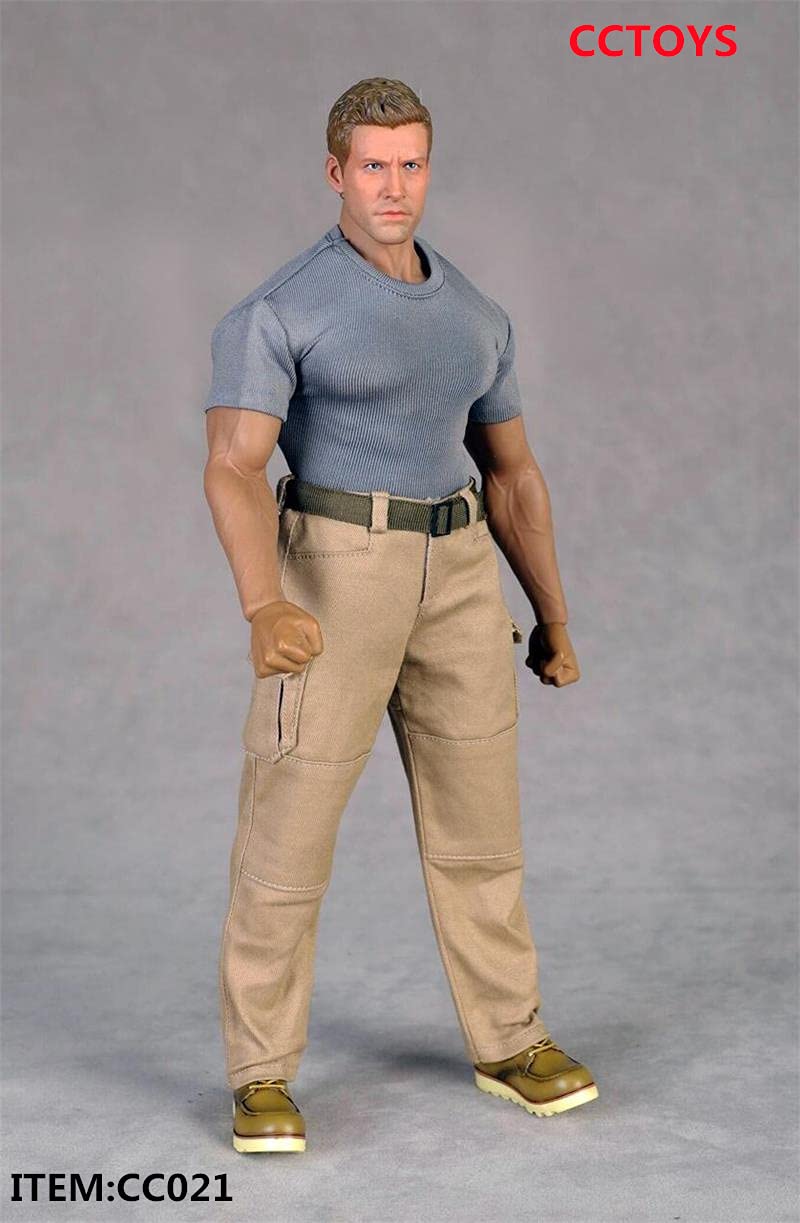 YSBRING CCTOYS CC021B 1/6 Sclae Accessories Clothes Slim Short Sleeve T-Shirt for 12 Inch Male Collectible Strong Body Action Figure (Grey)