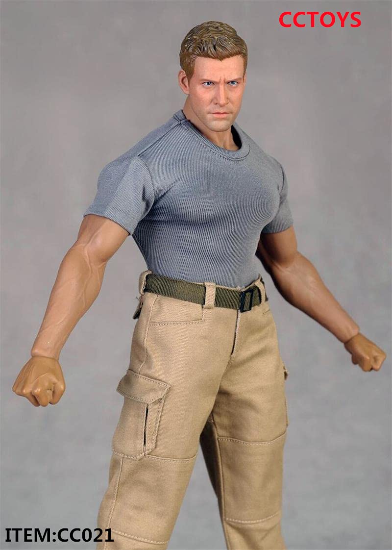YSBRING CCTOYS CC021B 1/6 Sclae Accessories Clothes Slim Short Sleeve T-Shirt for 12 Inch Male Collectible Strong Body Action Figure (Grey)