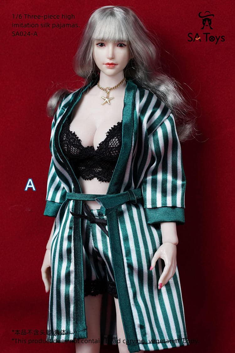 SA Toys SA024 1/6 scale three-piece pajamas for 12 inch phicen sexy women body doll collectable action figure A