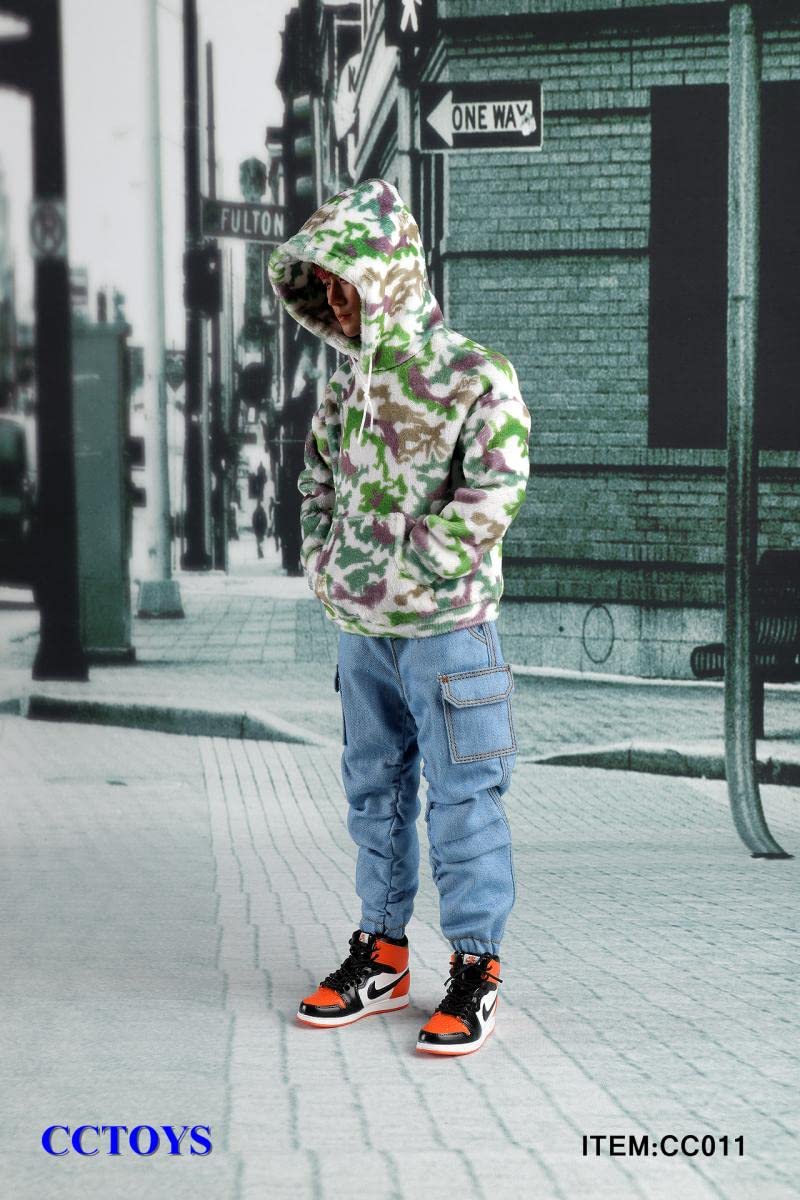 YSBRING CCTOYS CC011C 1/6 Scale Accessories Clothes Trendy Plush Men's Hooded Sweater for 12 Inch Male Collectible Action Figure (Green)