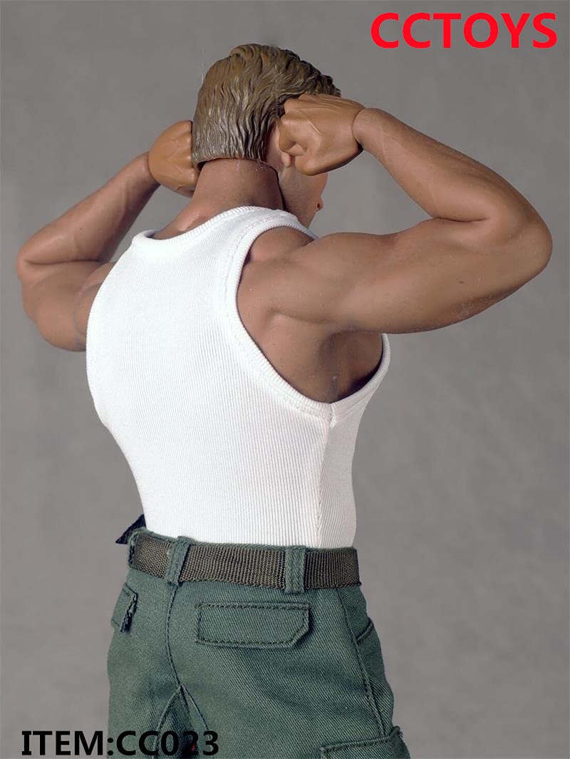YSBRING CCTOYS CC023C 1/6 Scale Accessories Clothes Positive Arc I-shaped Vest for 12 Inch Male Muscular Body Figure (White)