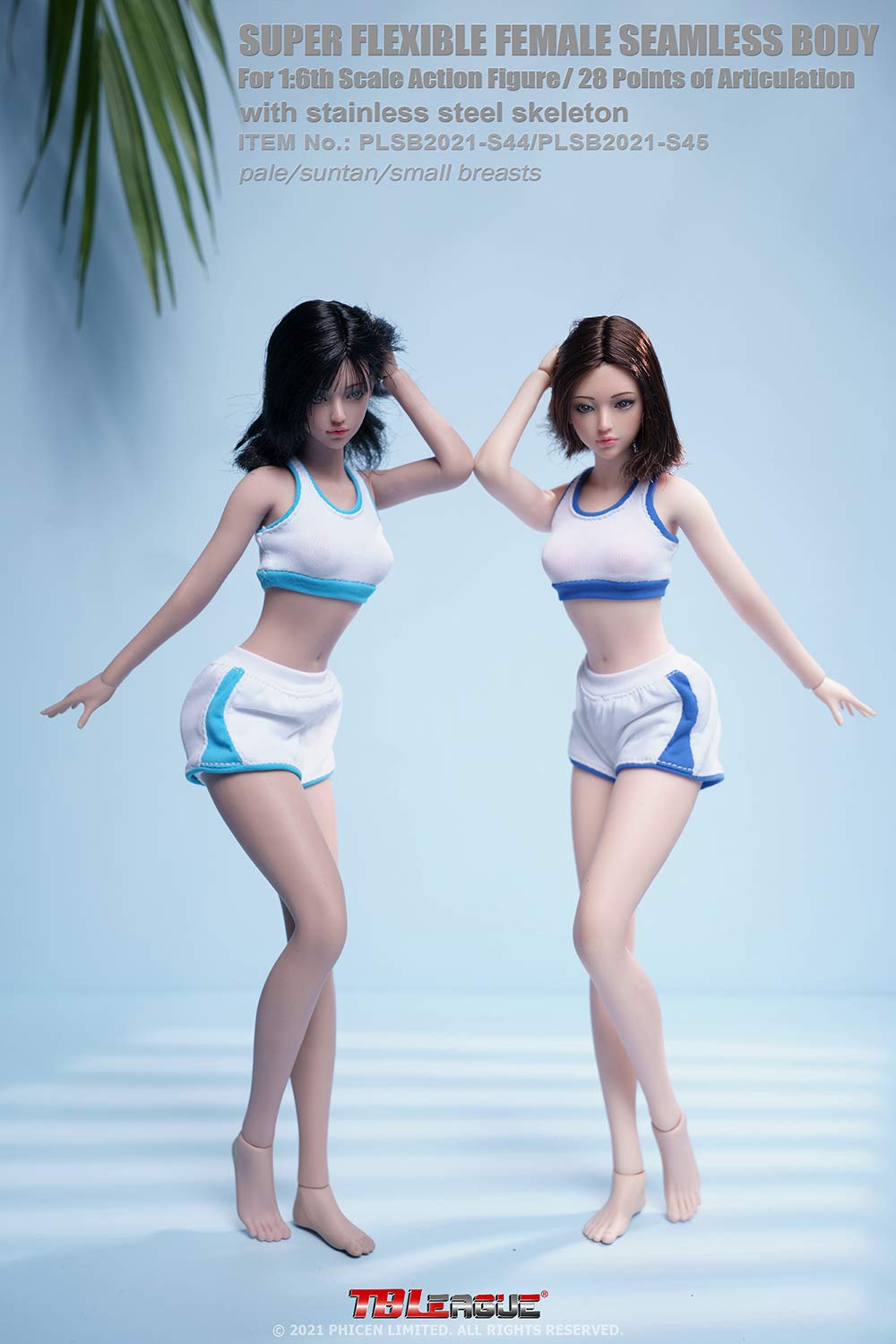 TBLeague PLSB2021-S44 1/6 scale sexy female body for 12 inch collectable action figure pale skin with head sculpt and clothes