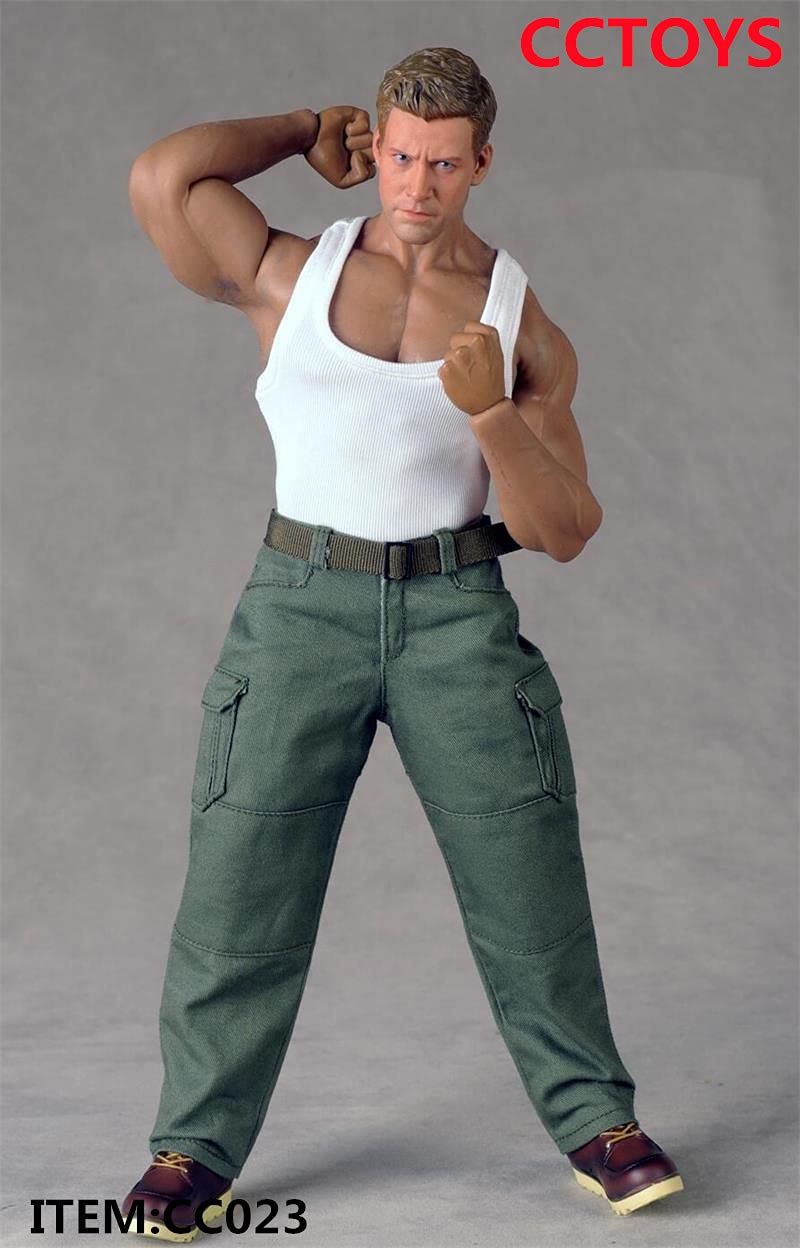 YSBRING CCTOYS CC023C 1/6 Scale Accessories Clothes Positive Arc I-shaped Vest for 12 Inch Male Muscular Body Figure (White)