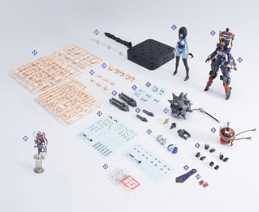 HEMOXIAN 1/12 Scale mecha girl JIULIAN 7.48 inch full action plastic model kits JS-009