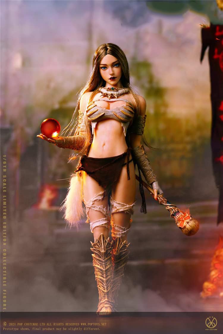 YSBRING POPTOYS WH001 1/6 Scale Witch Huntress Bloody Shaman Afar 12 Inch Collectible Action Figure (White Shaman)