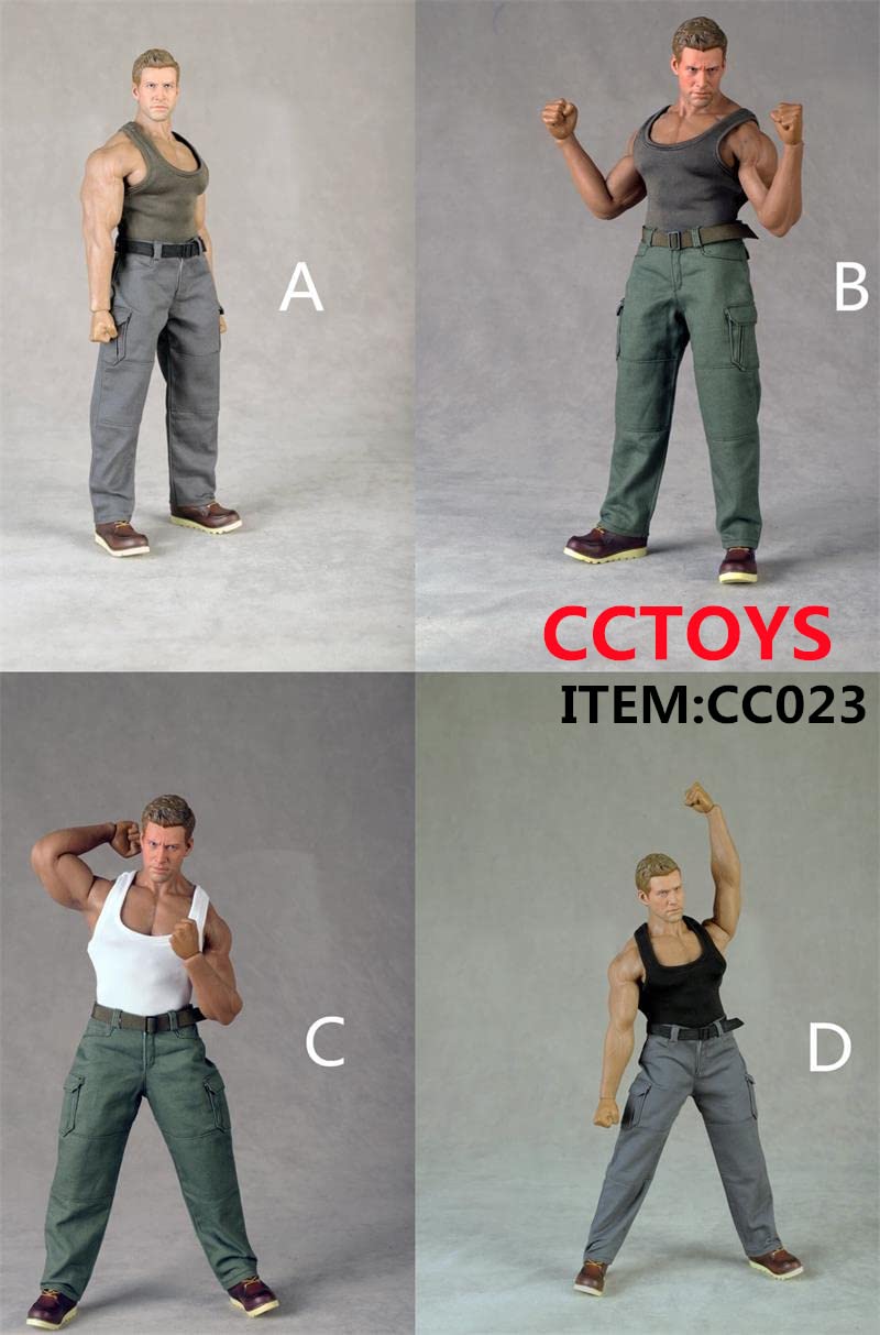 YSBRING CCTOYS CC023D 1/6 Scale Accessories Clothes Positive Arc I-shaped Vest for 12 Inch Male Muscular Body Figure (Black)