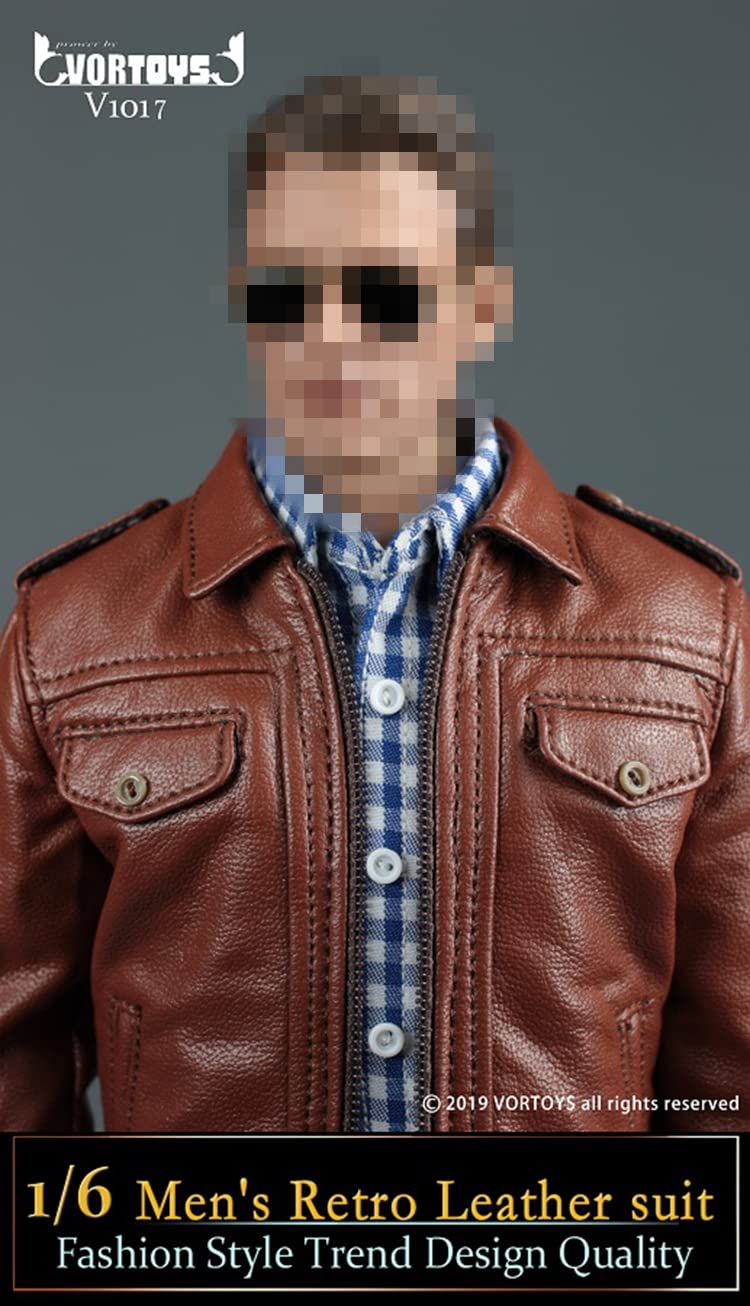YSBRING VORTOYS V1017 1/6 Scale Super-Flexible Male Seamless Body Retro Leather Jacket Suit 12 Inch Collectible Male Body (body+clothes)