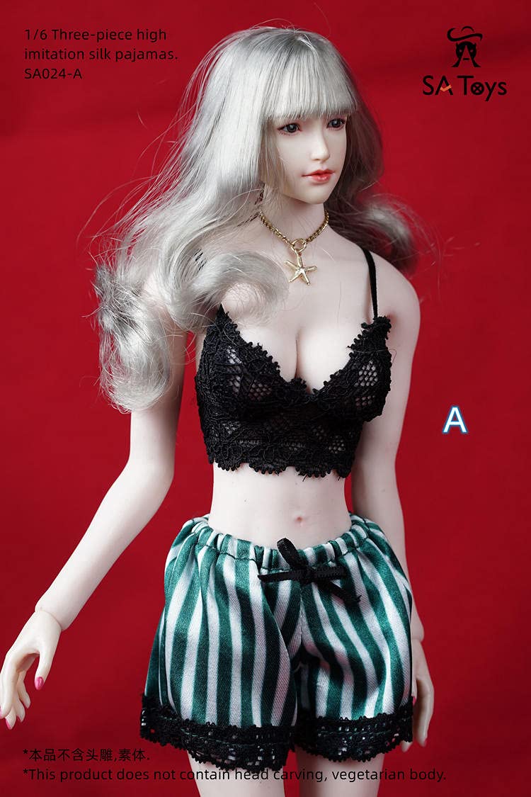 SA Toys SA024 1/6 scale three-piece pajamas for 12 inch phicen sexy women body doll collectable action figure A