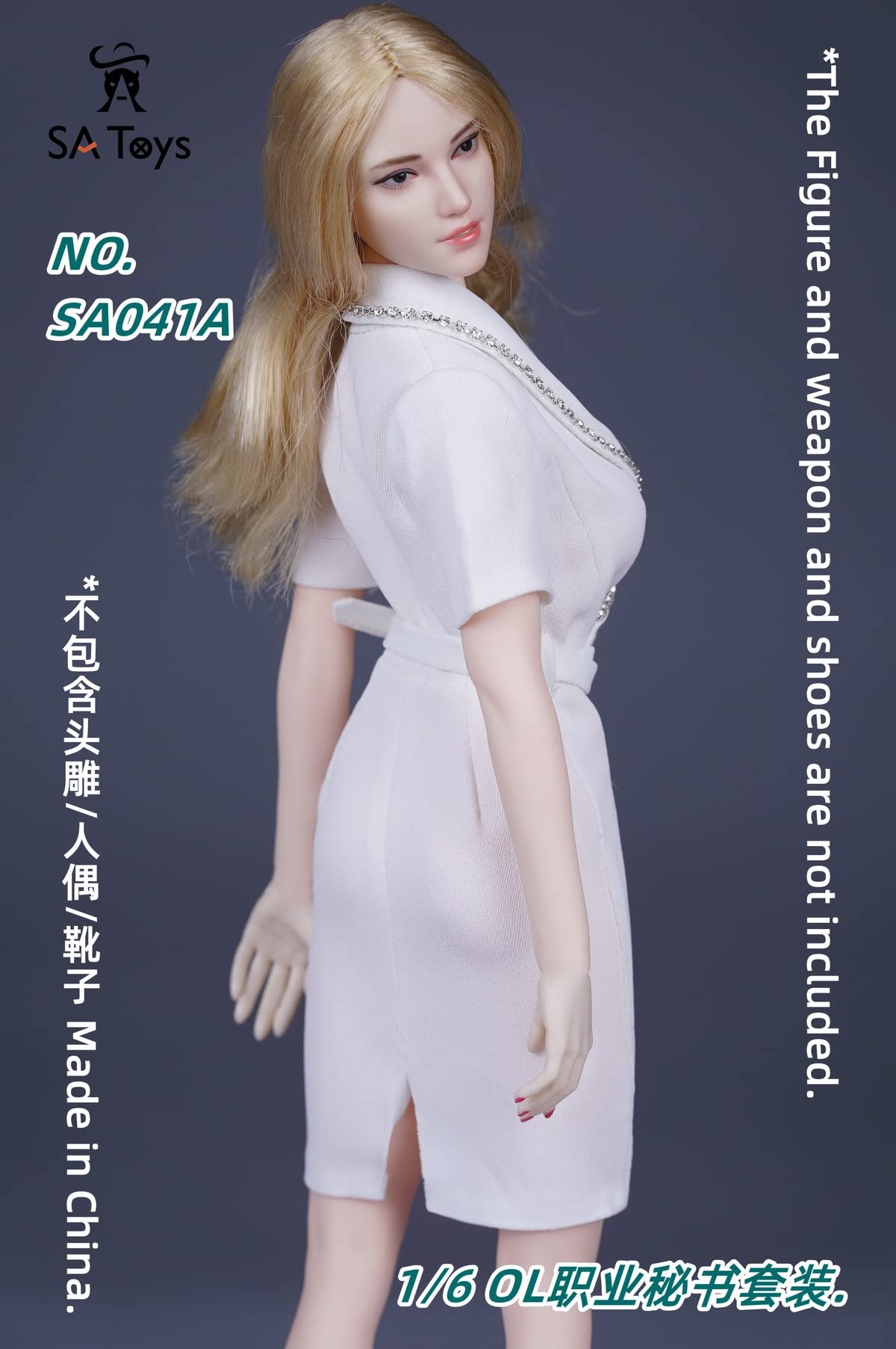 YSBRING SA Toys SA041A 1/6 Scale OL Professional Secretary Suit Figure Clothing Accessories for 12 Inch Female Doll Body (White)